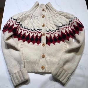 LL Bean Signature chunky cable knit cardigan XXS
